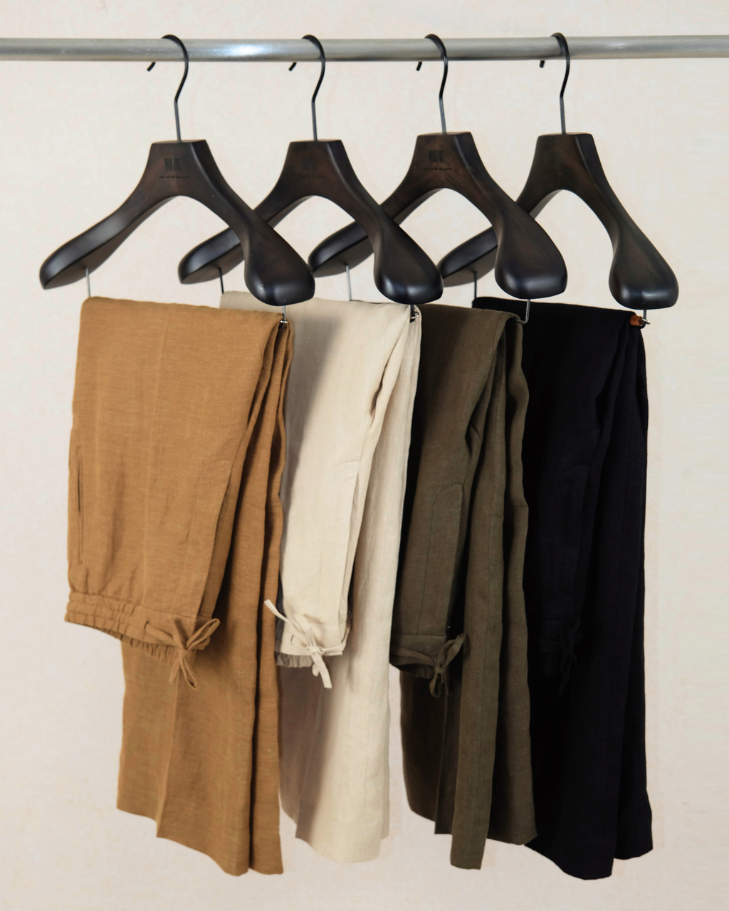 Elastic Waist Drawstring Wide-Leg Linen Trousers
