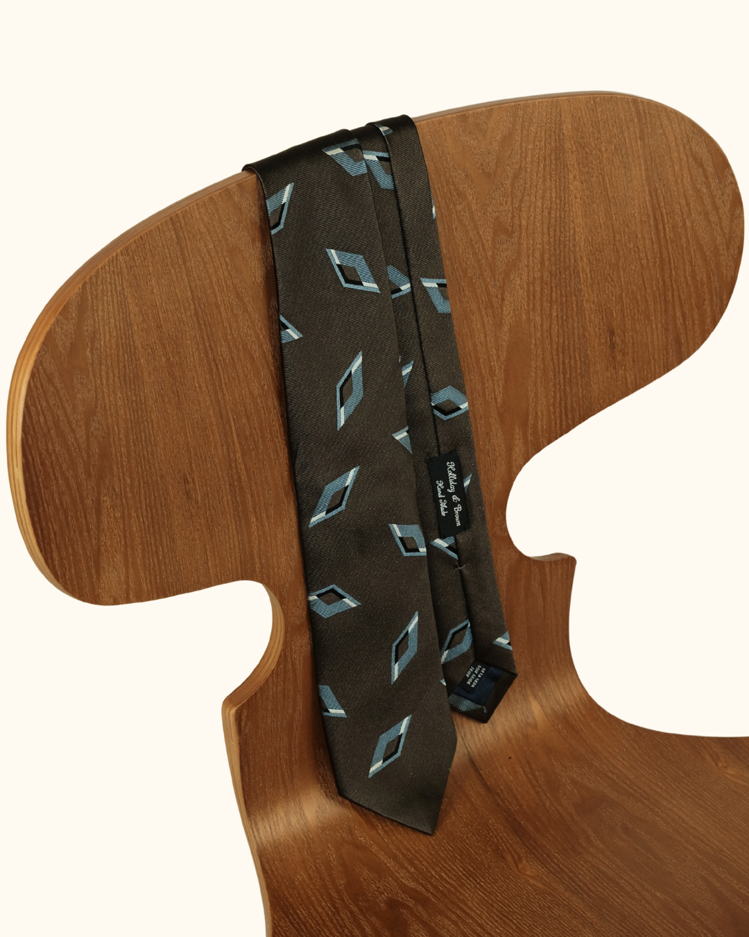 Holliday & Brown Olive & Sky Diamond Geo Tie