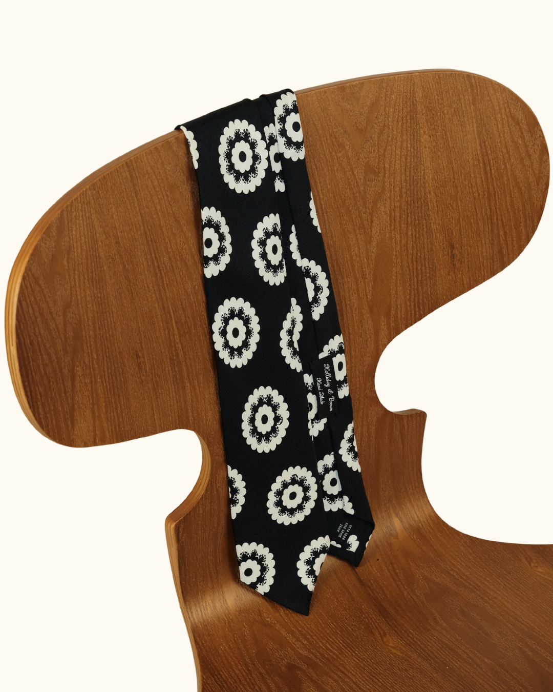 Holliday & Brown Dark Navy Retro Rosette Tie