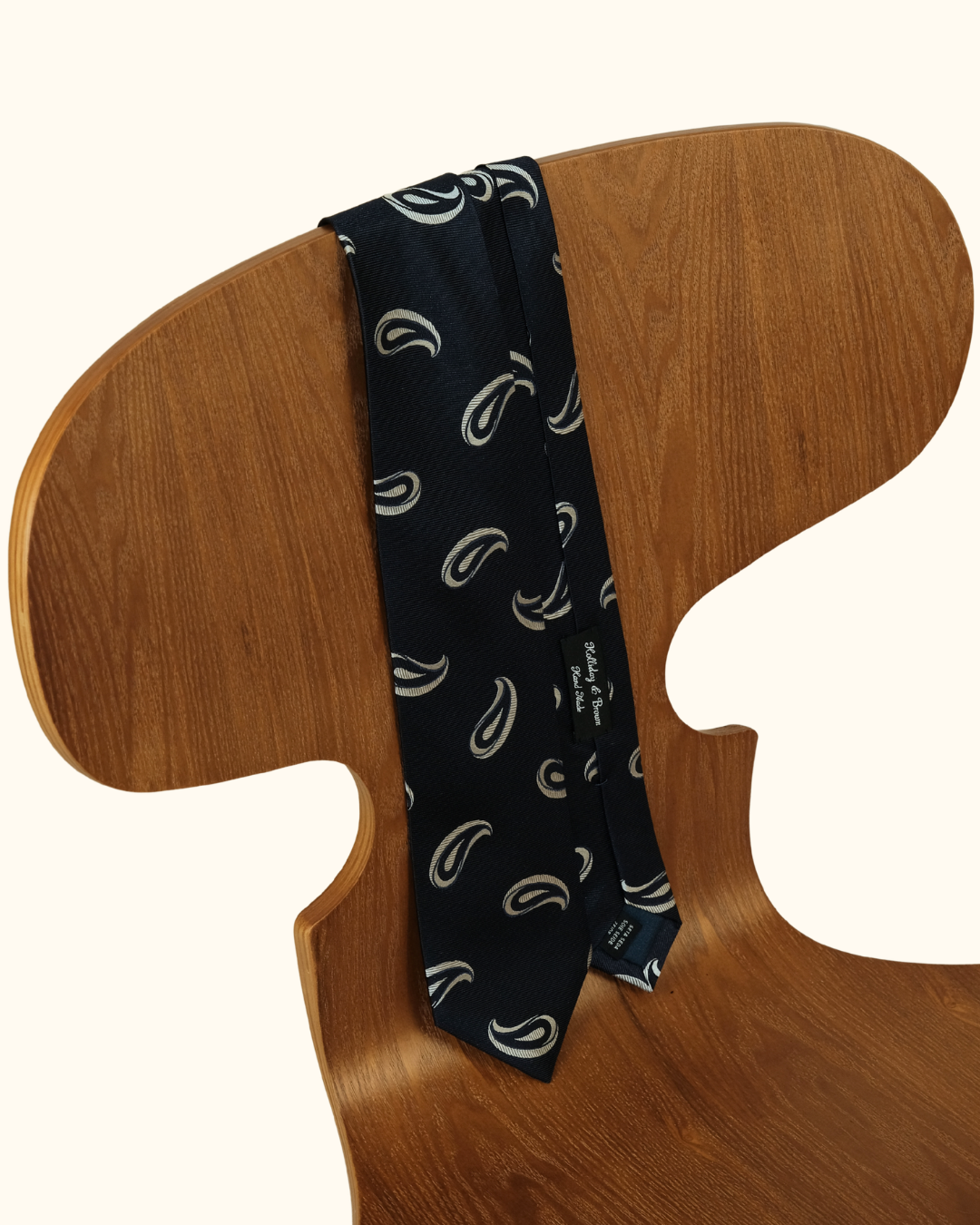 Holliday & Brown Navy & Silver Paisley Tie