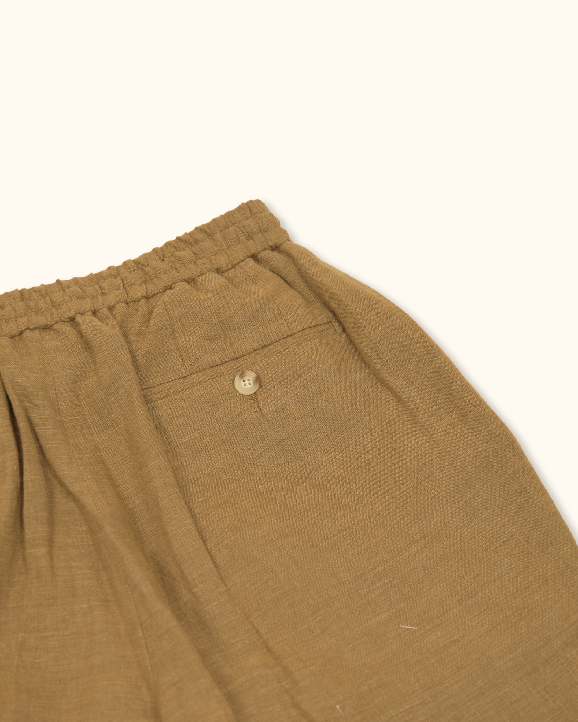 Elastic Waist Drawstring Wide-Leg Linen Trousers