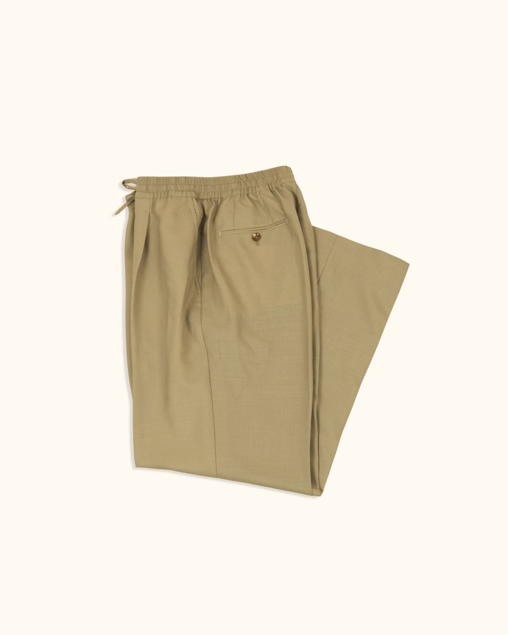 Elastic waist drawstring wide-leg pants
