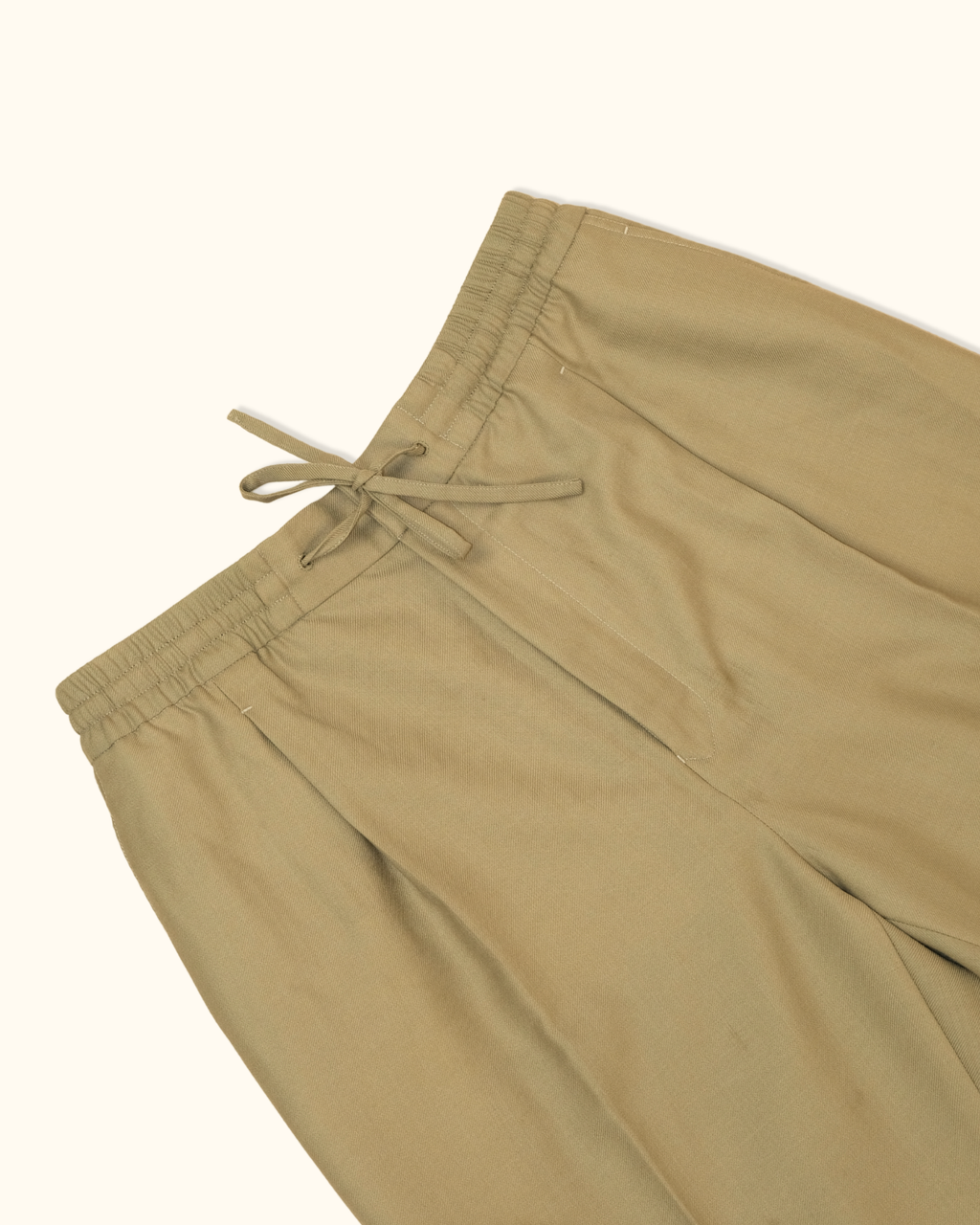 Elastic waist drawstring wide-leg pants